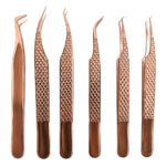 Eyelash Extension Tweezers Set (Rose Gold Edition)